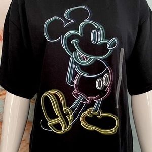 DISNEY Mickey Mouse Neon Outline Unisex Tee